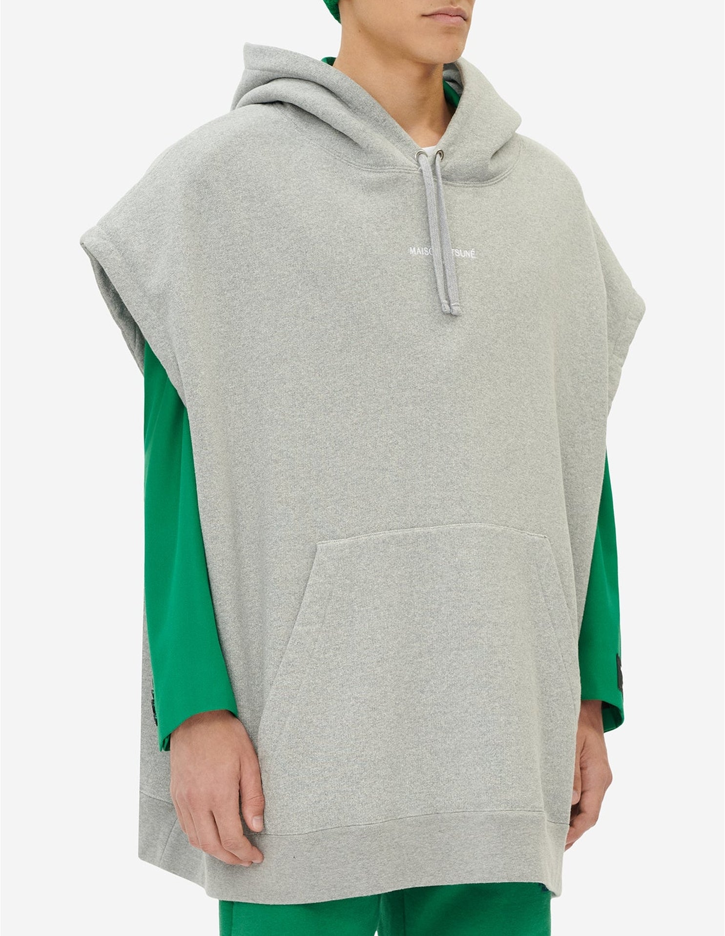 Sweat à capuche oversize à capuche sans manches - Light Grey Melange