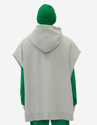 Sweat à capuche oversize à capuche sans manches - Light Grey Melange