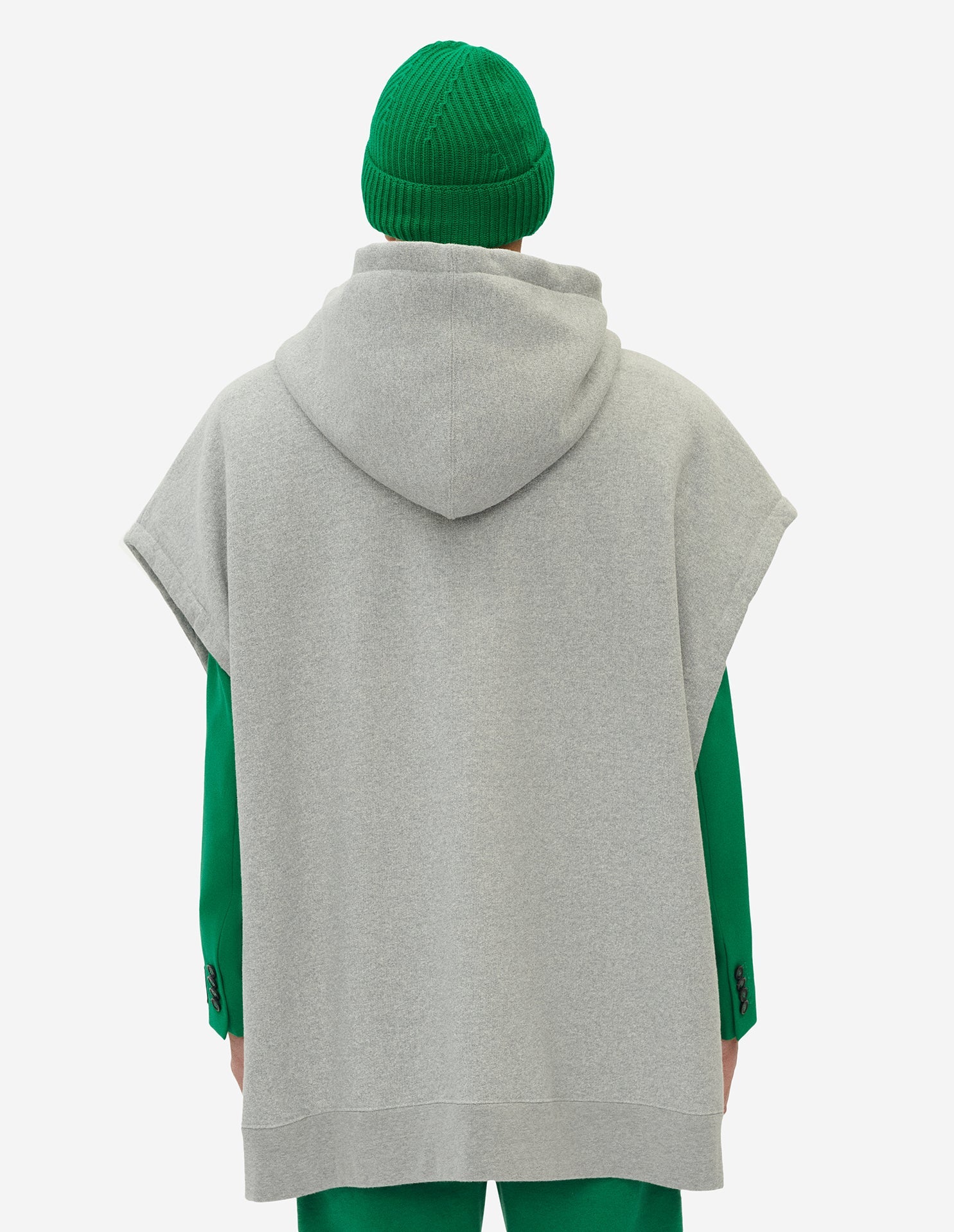 Sweat à capuche oversize à capuche sans manches - Light Grey Melange