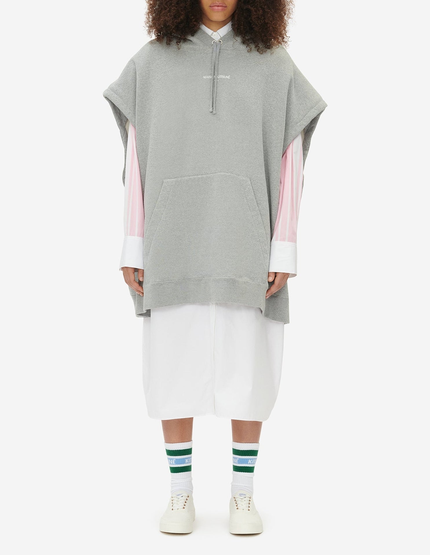 Sweat à capuche oversize à capuche sans manches - Light Grey Melange
