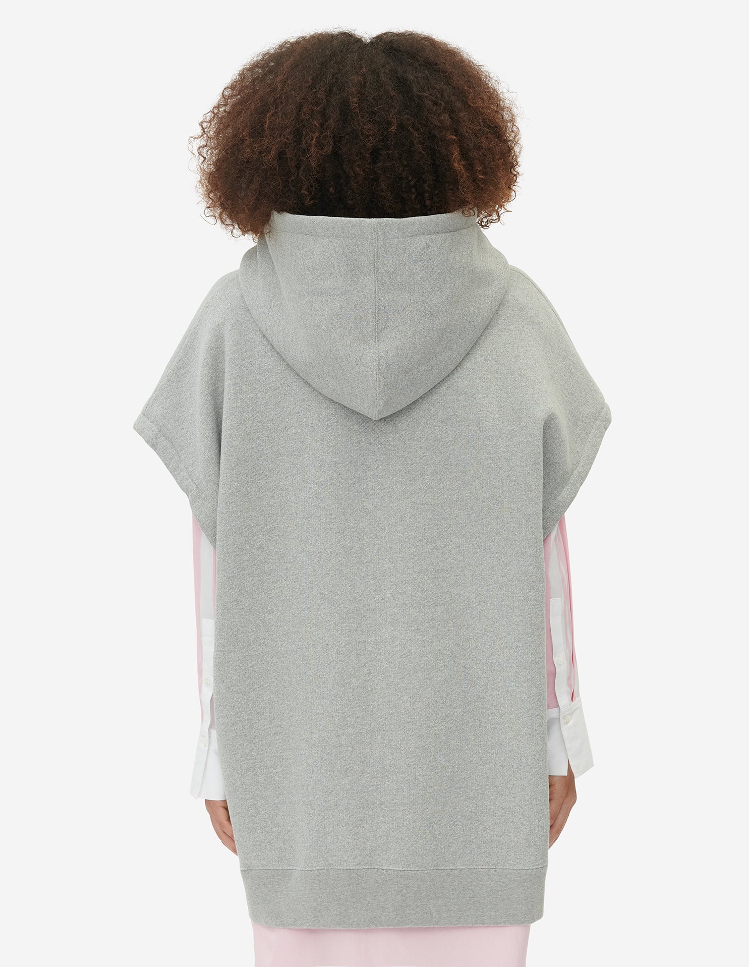 Sweat à capuche oversize à capuche sans manches - Light Grey Melange