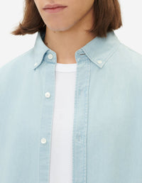 Chemise décontractée avec impression en denim - Bleached Indigo