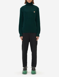 Pull à col roulé avec écusson en laine - Deep Green