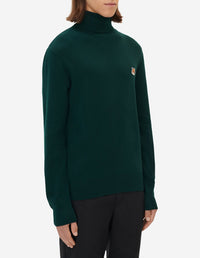 Pull à col roulé avec écusson en laine - Deep Green