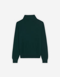 Pull à col roulé avec écusson en laine - Deep Green