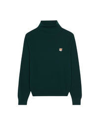 Pull à col roulé avec écusson en laine - Deep Green
