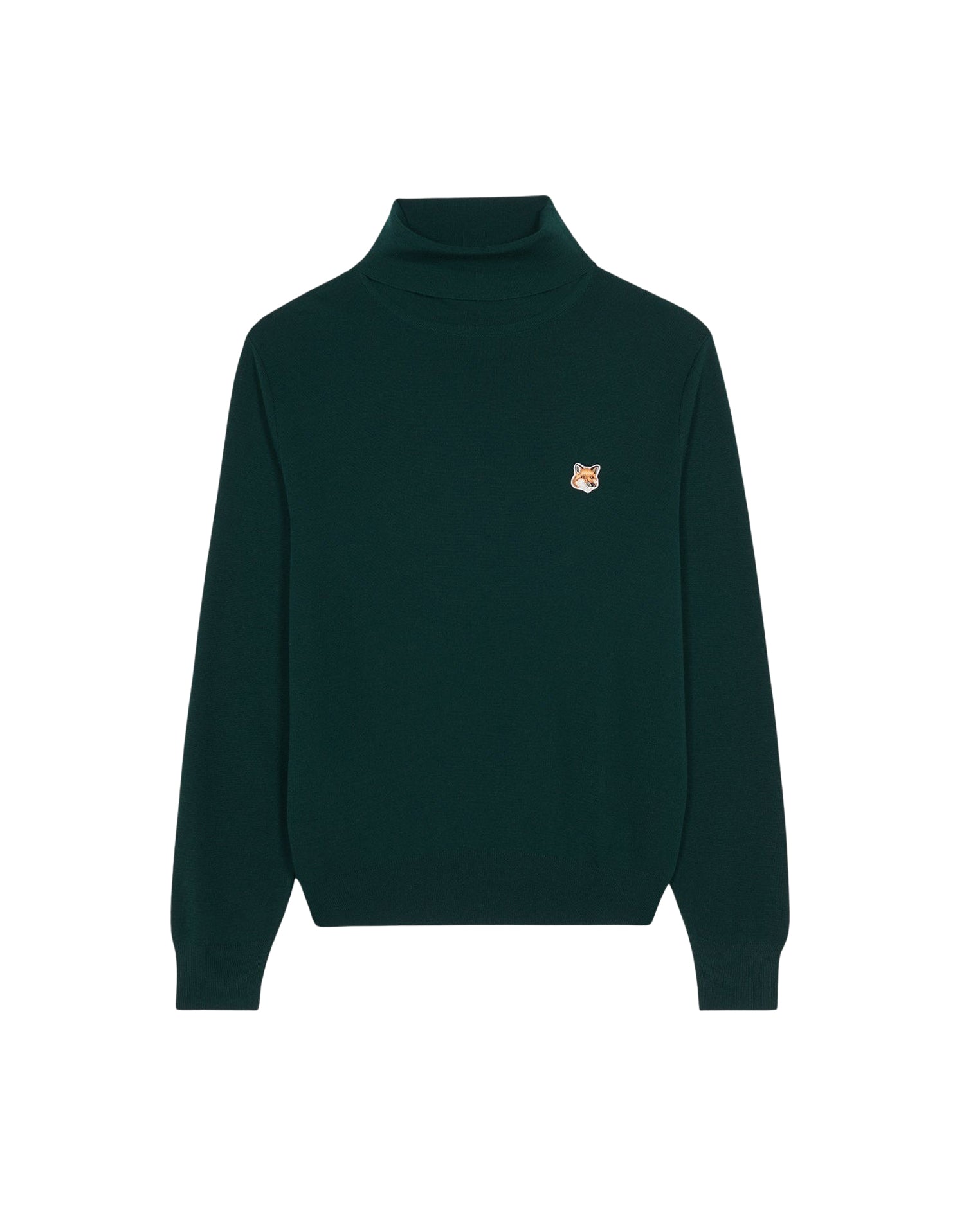 Pull à col roulé avec écusson en laine - Deep Green