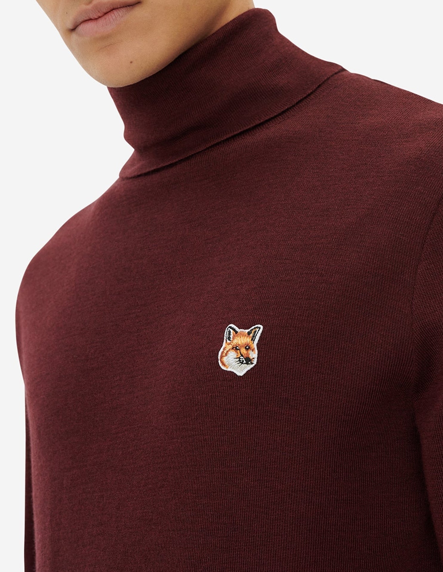 Pull à col roulé avec écusson en laine - Wine Lees