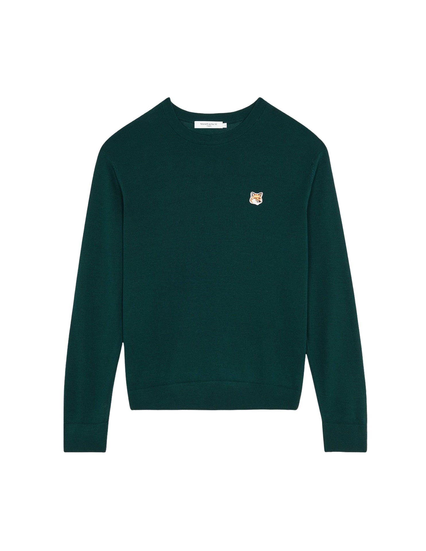 Pull à manches longues avec écusson en laine - Deep Green