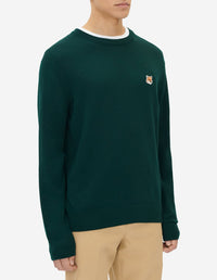 Pull à manches longues avec écusson en laine - Deep Green