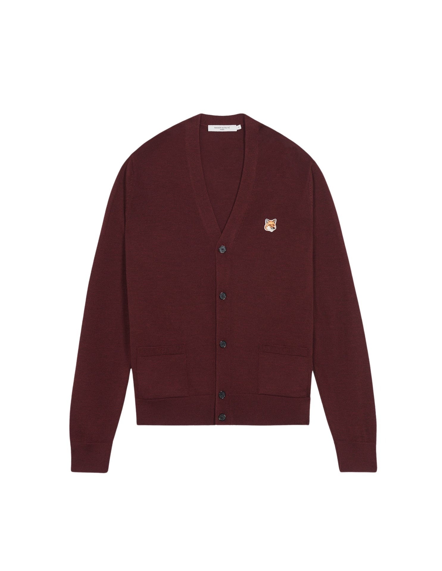 Cardigan à col V en laine - Wine Lees
