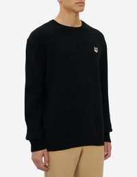 Pull décontracté avec écusson en laine - Black