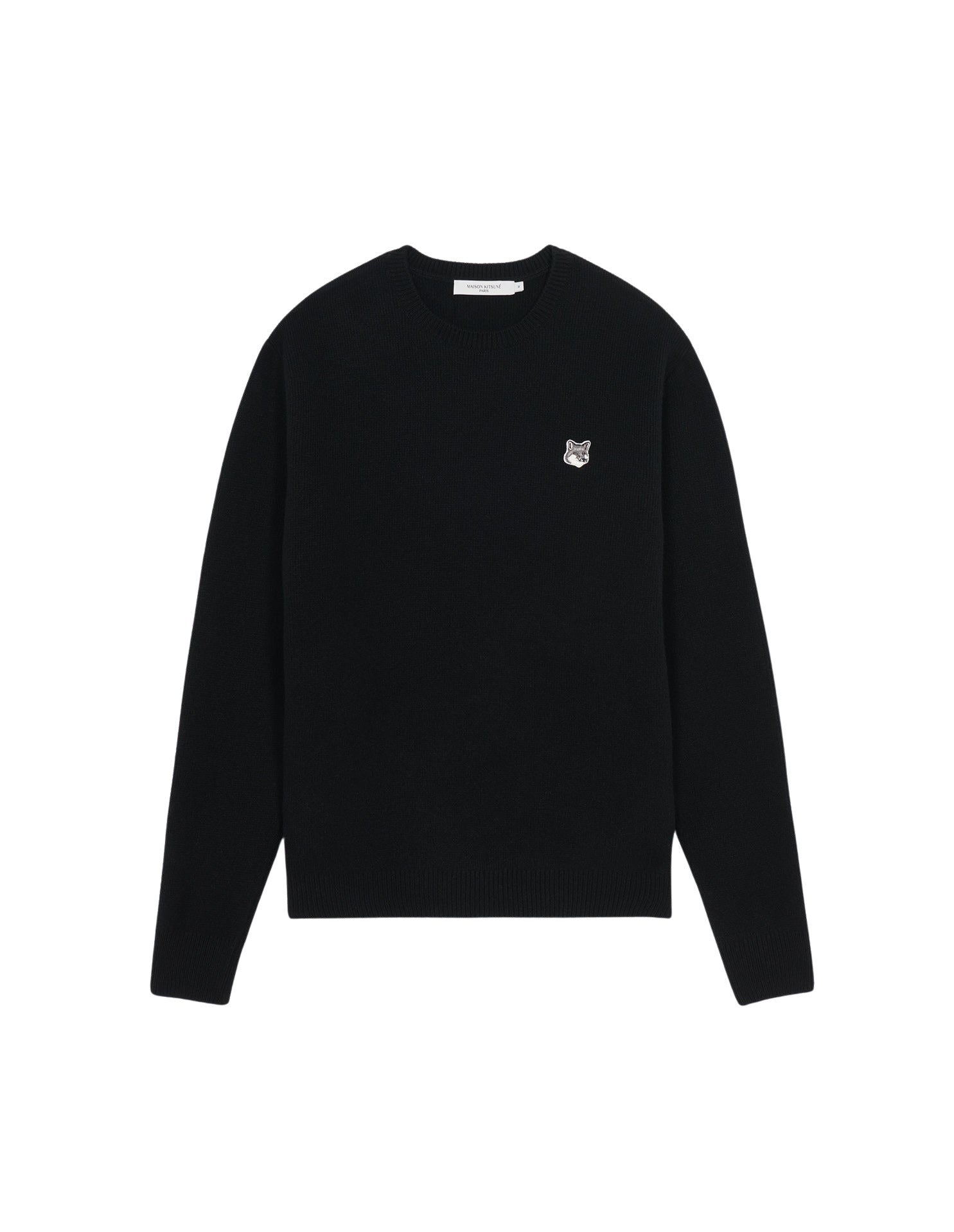 Pull décontracté avec écusson en laine - Black