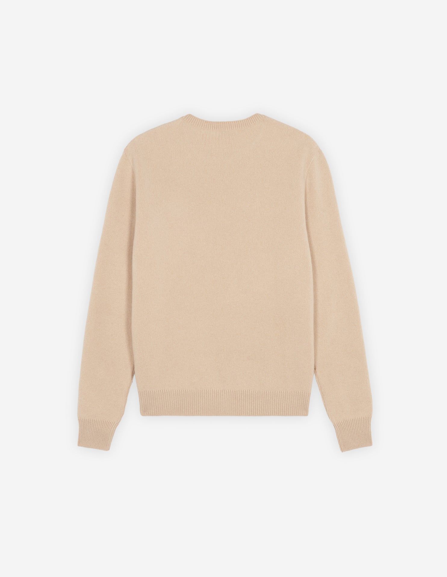 Pull décontracté avec écusson en laine - Beige