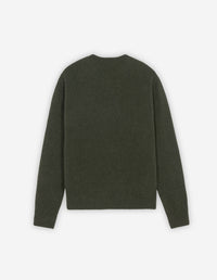 Pull décontracté avec écusson en laine - Khaki Grey