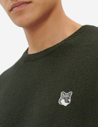 Pull décontracté avec écusson en laine - Khaki Grey