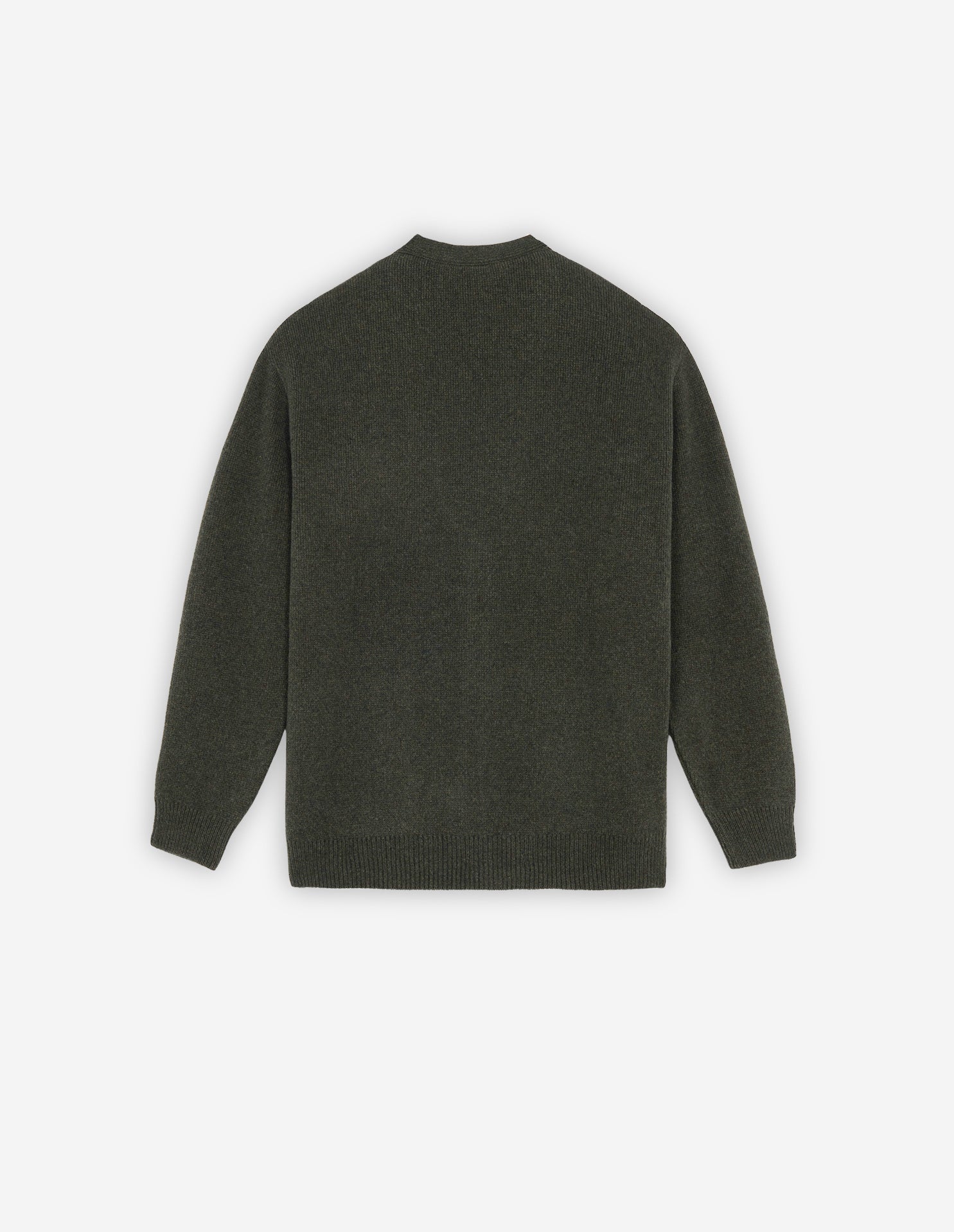 Cardigan à col V en laine - Khaki Grey