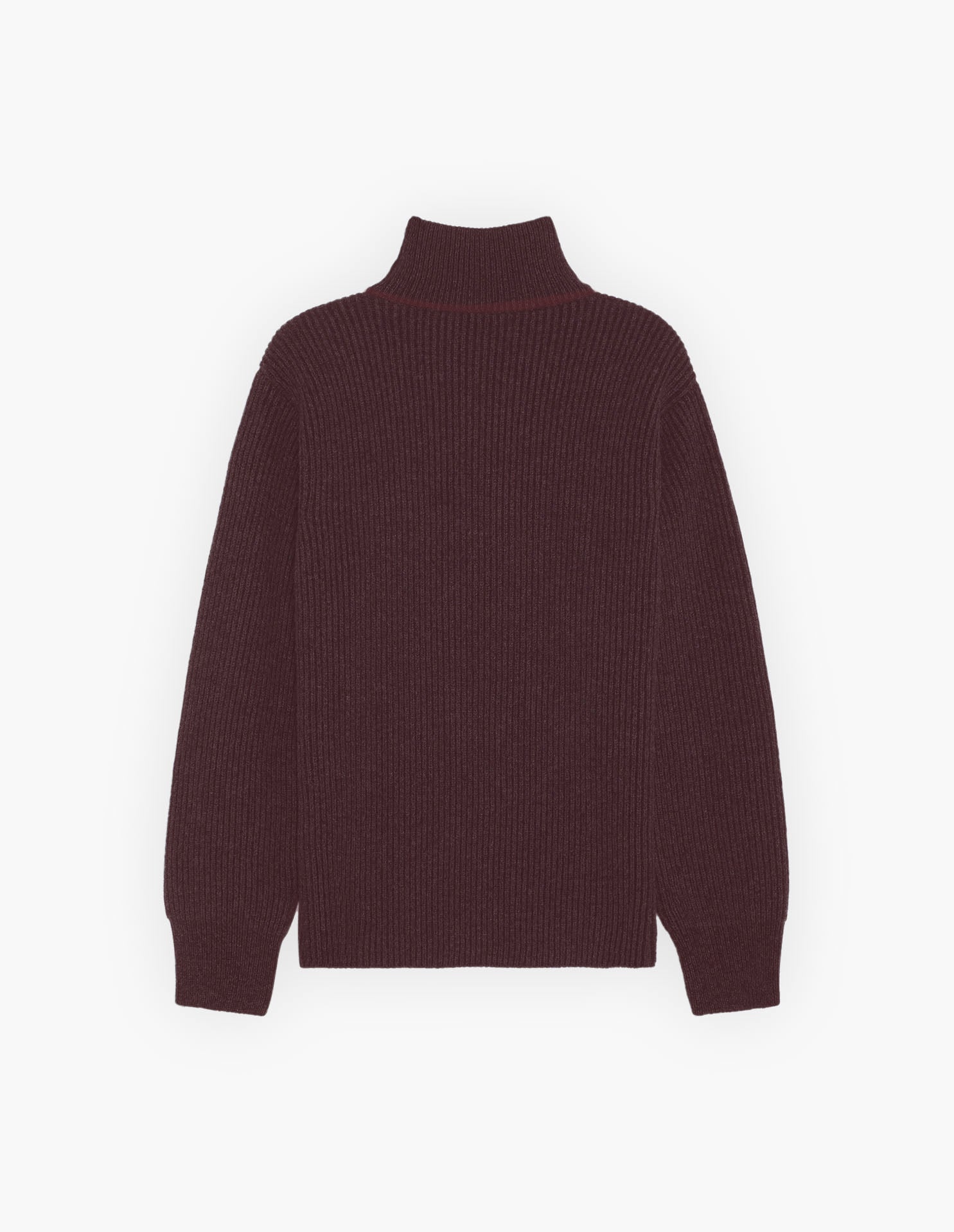 Pull à maille tressé et col roulé en laine - Wine Lees Melange