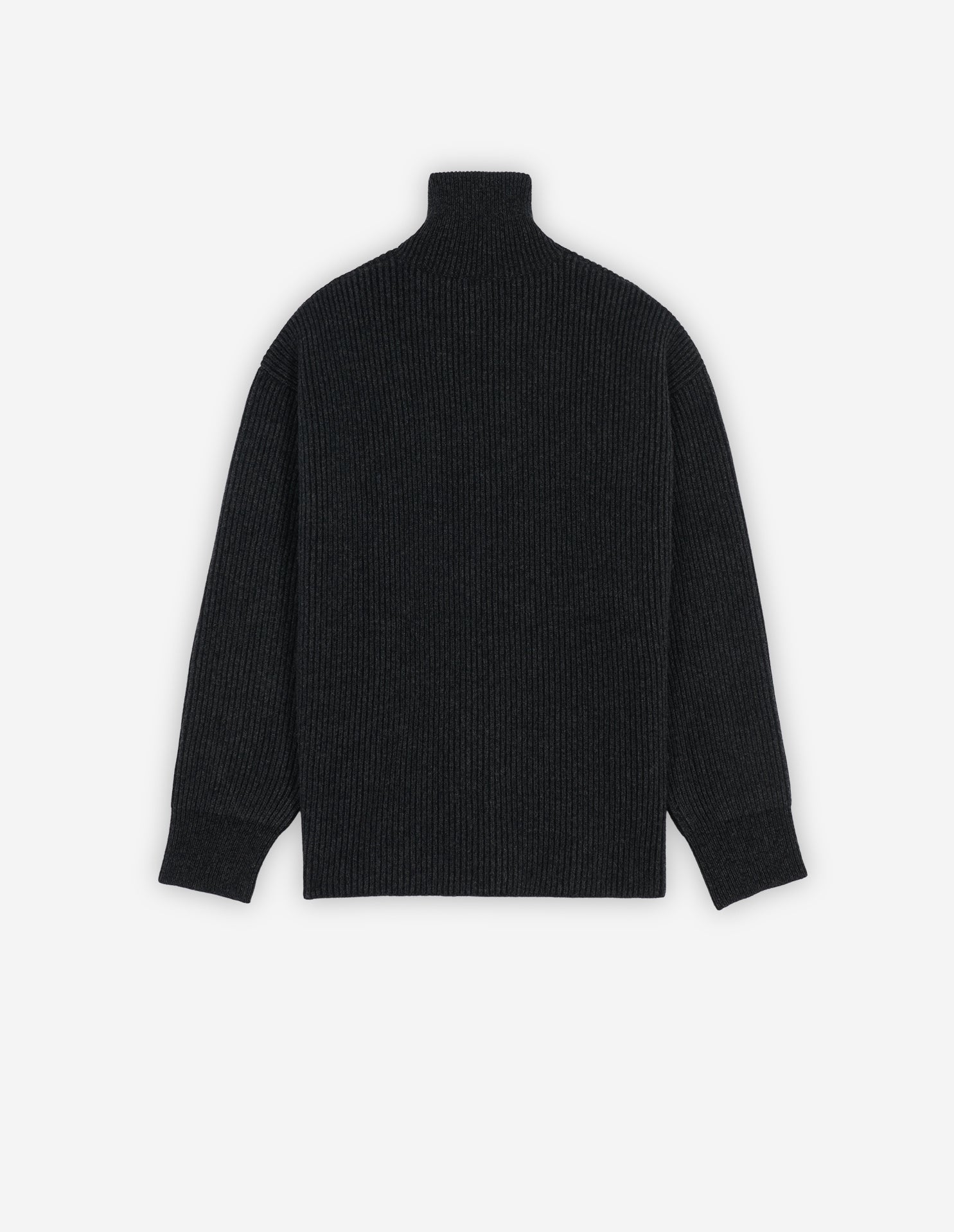 Cardigan tressé en laine - Dark Grey Melange
