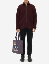 Cardigan tressé en laine - Wine Lees Melange