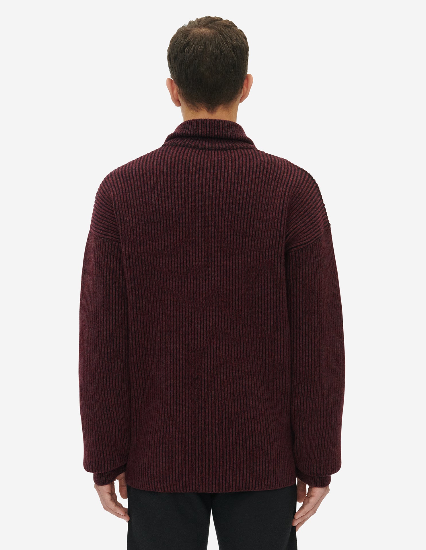 Cardigan tressé en laine - Wine Lees Melange