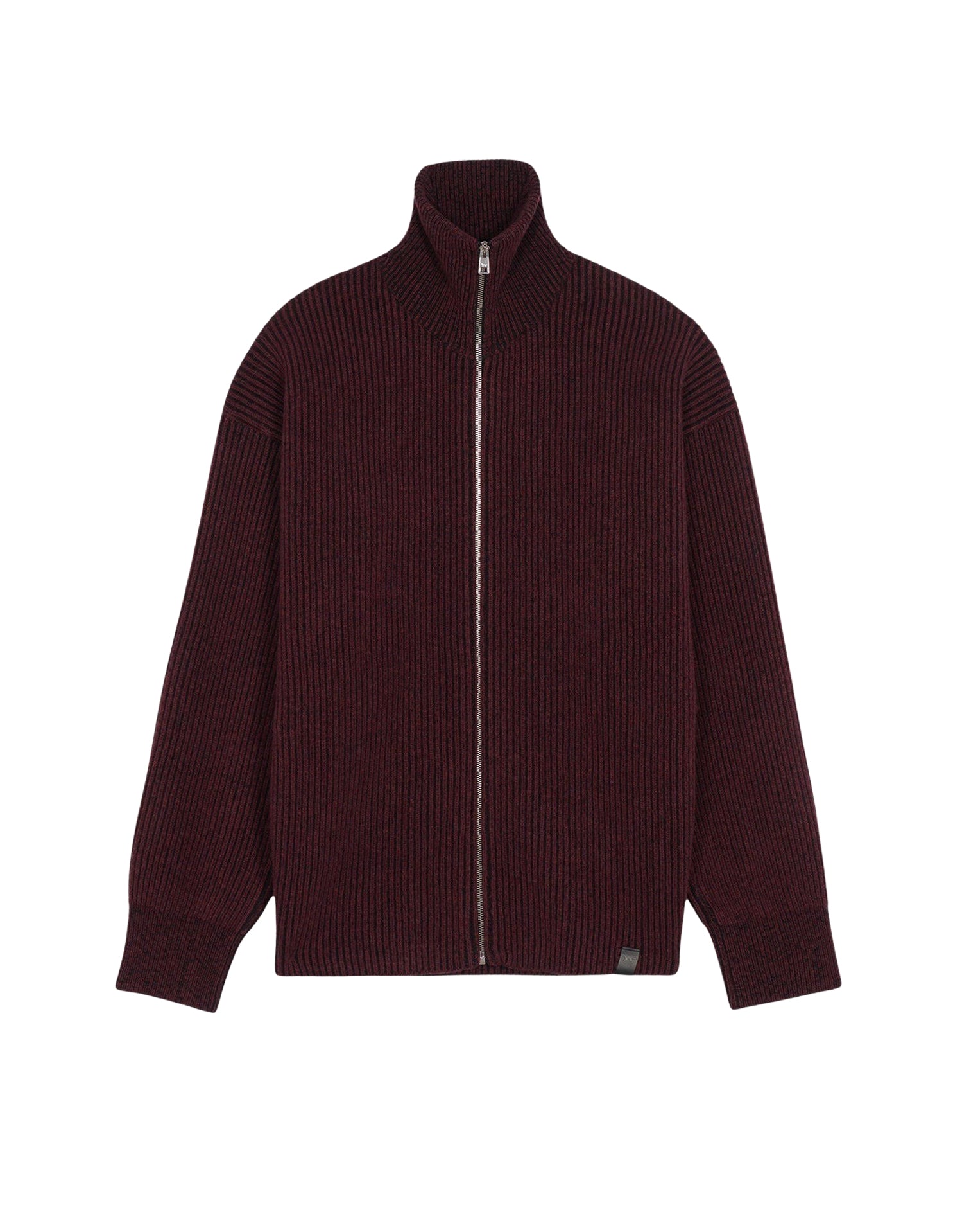 Cardigan tressé en laine - Wine Lees Melange