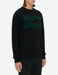Pull jacquard décontracté en laine - Black