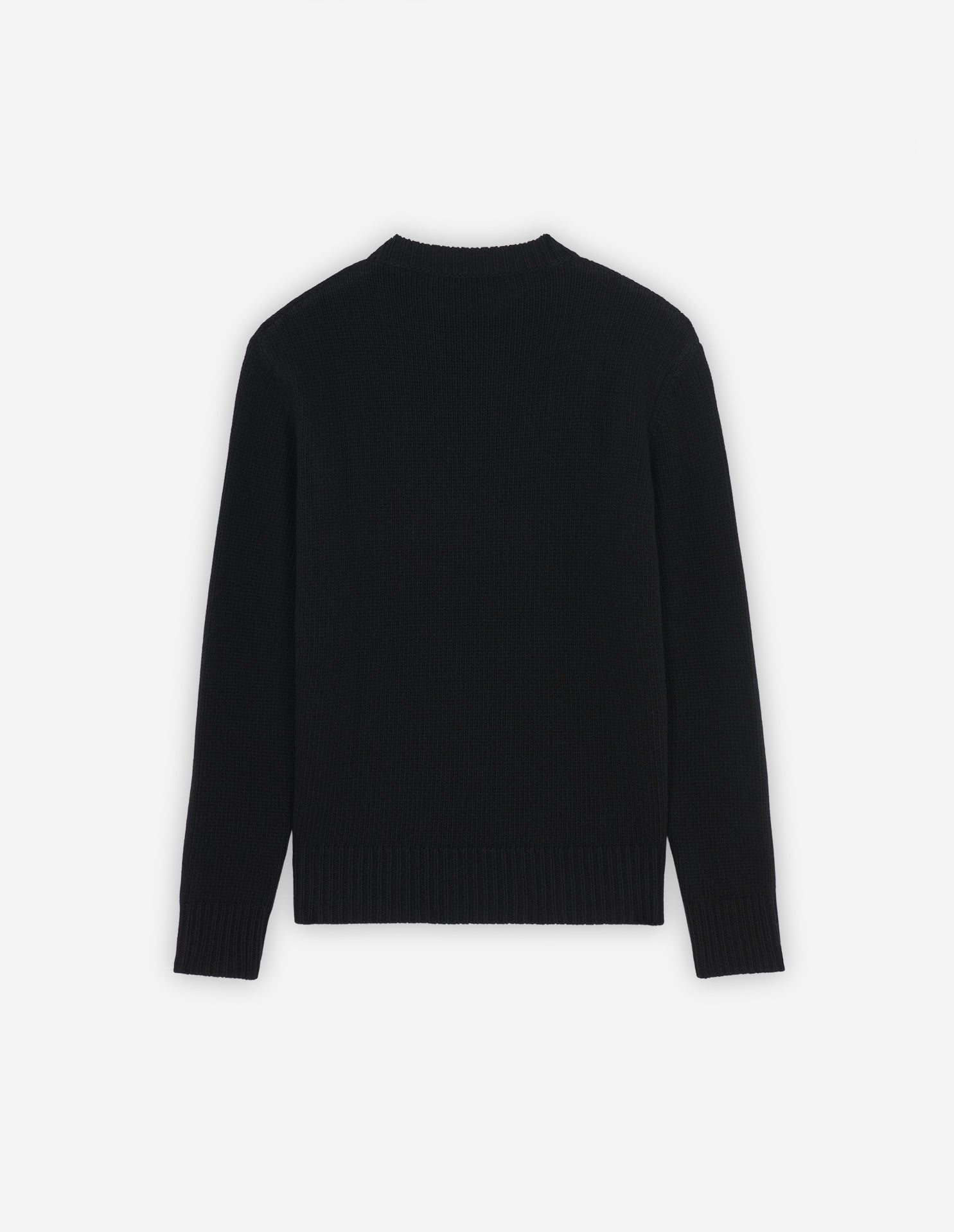 Pull jacquard décontracté en laine - Black