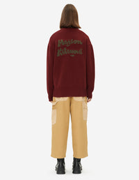 Cardigan à col V en laine - Wine Lees