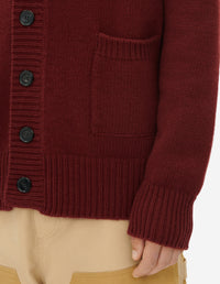 Cardigan à col V en laine - Wine Lees