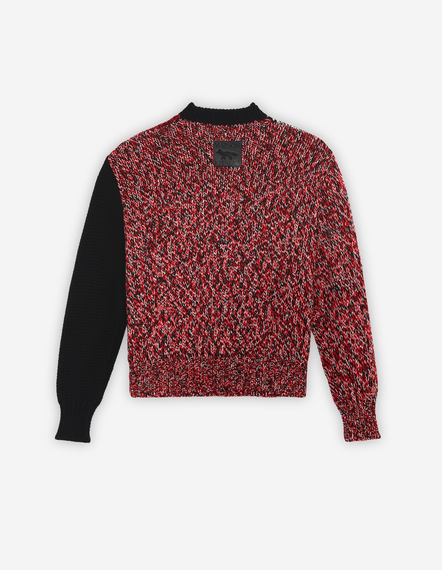 Long-sleeved jumper with wool bow - Black Red Check