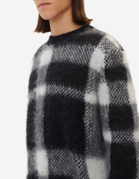 Pull à manches longues en laine - Black White Check