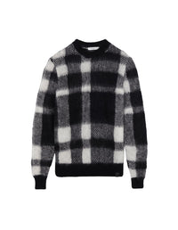 Pull à manches longues en laine - Black White Check