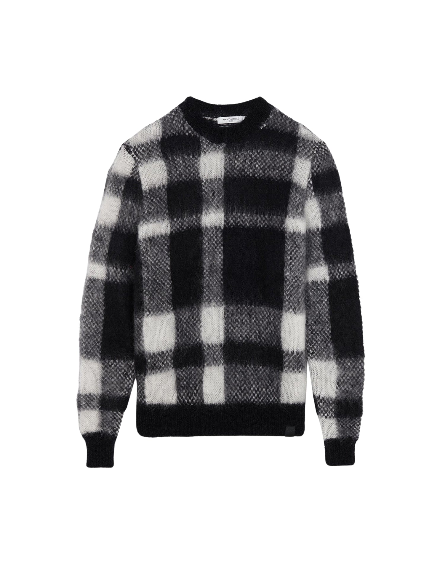 Pull à manches longues en laine - Black White Check