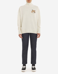 Pull à col montant en laine - Ecru