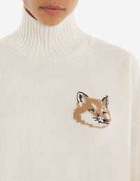 Pull à col montant en laine - Ecru