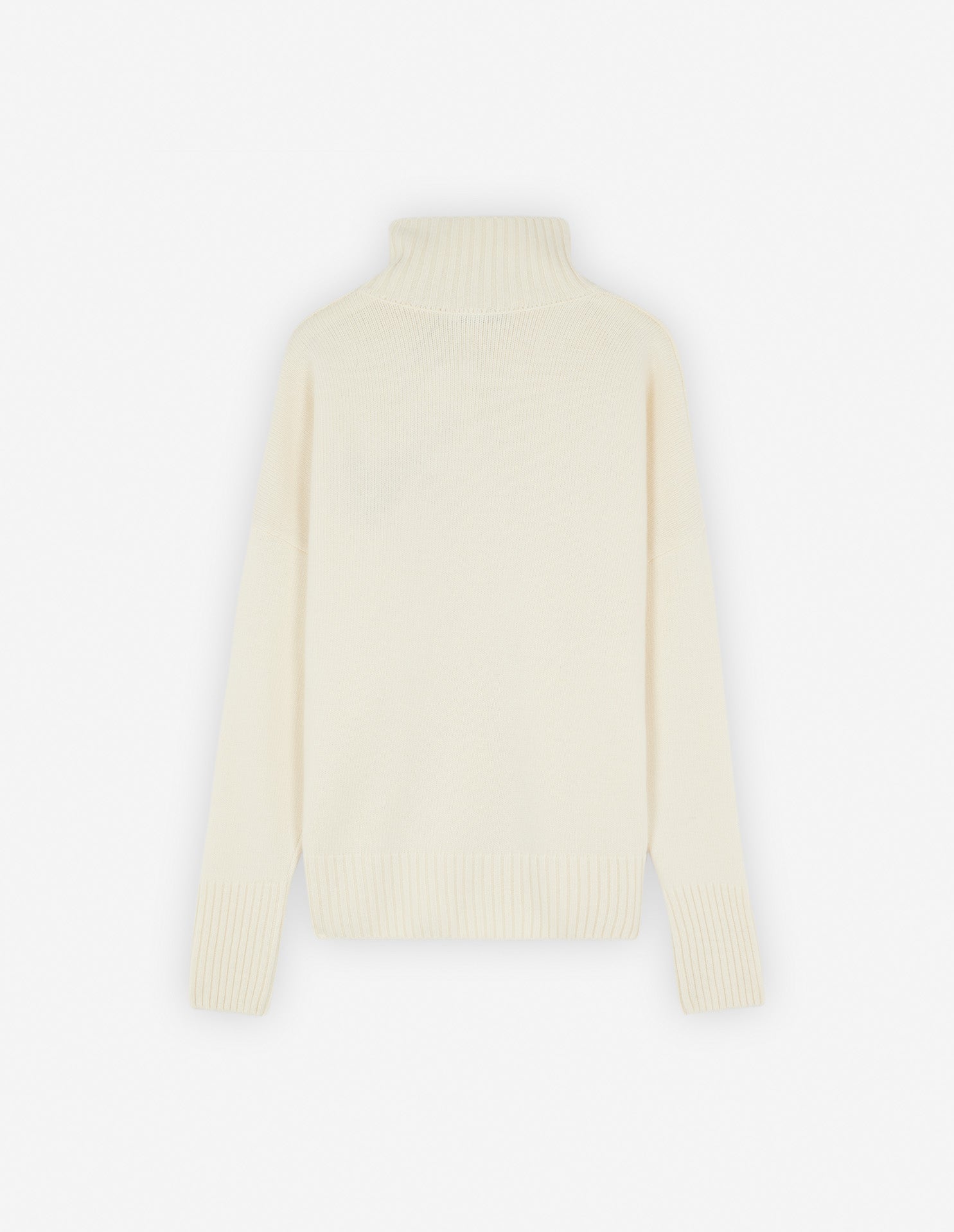 Pull à col montant en laine - Ecru