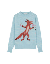 Pull Maison Kitsuné x Olympia Le-Tan en laine - Aqua