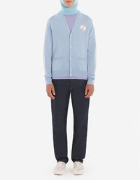 Cardigan Maison Kitsuné x Olympia Le-Tan en laine - Light Blue