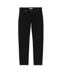 Pantalon slim taille haute en denim - Black