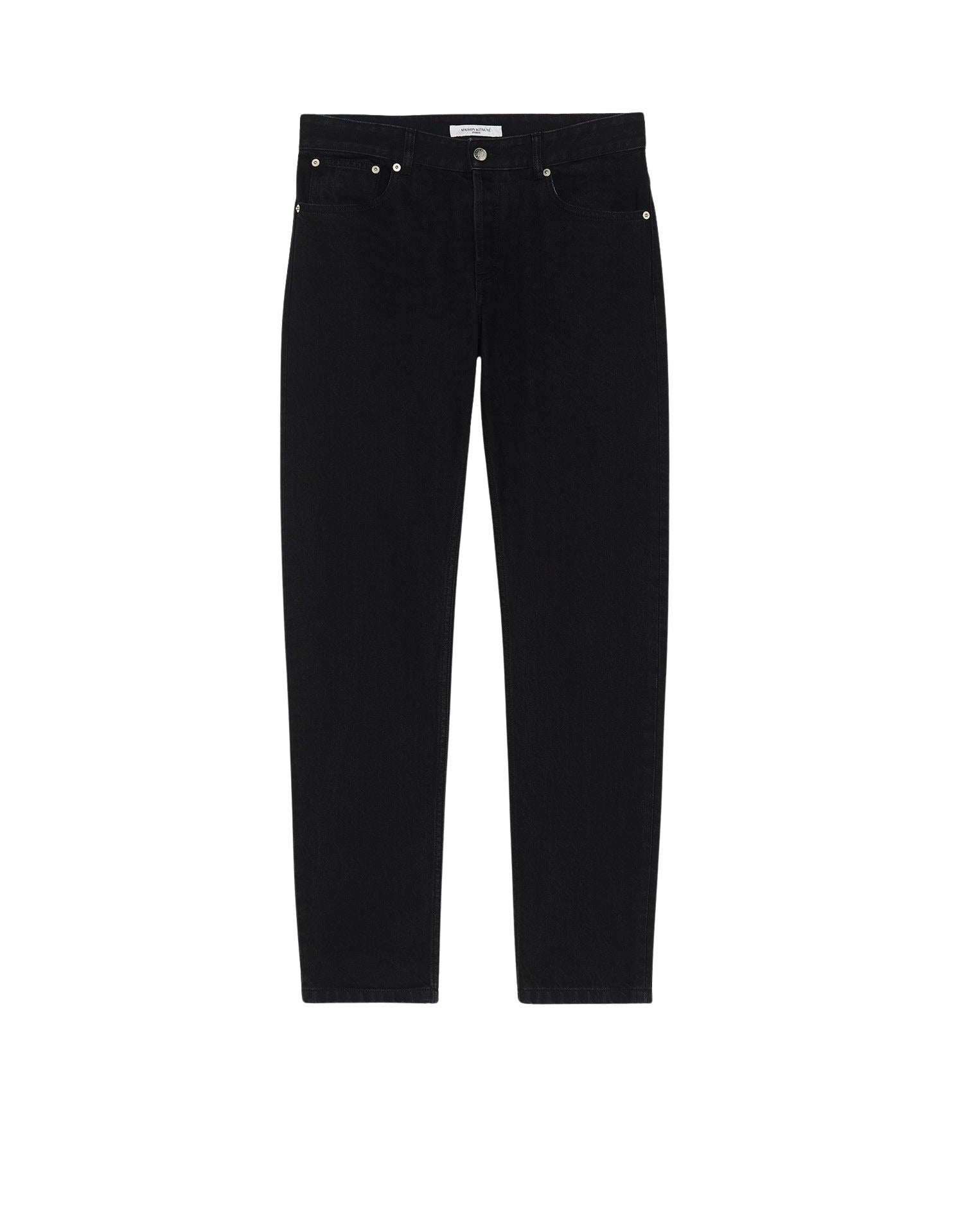 Pantalon slim taille haute en denim - Black