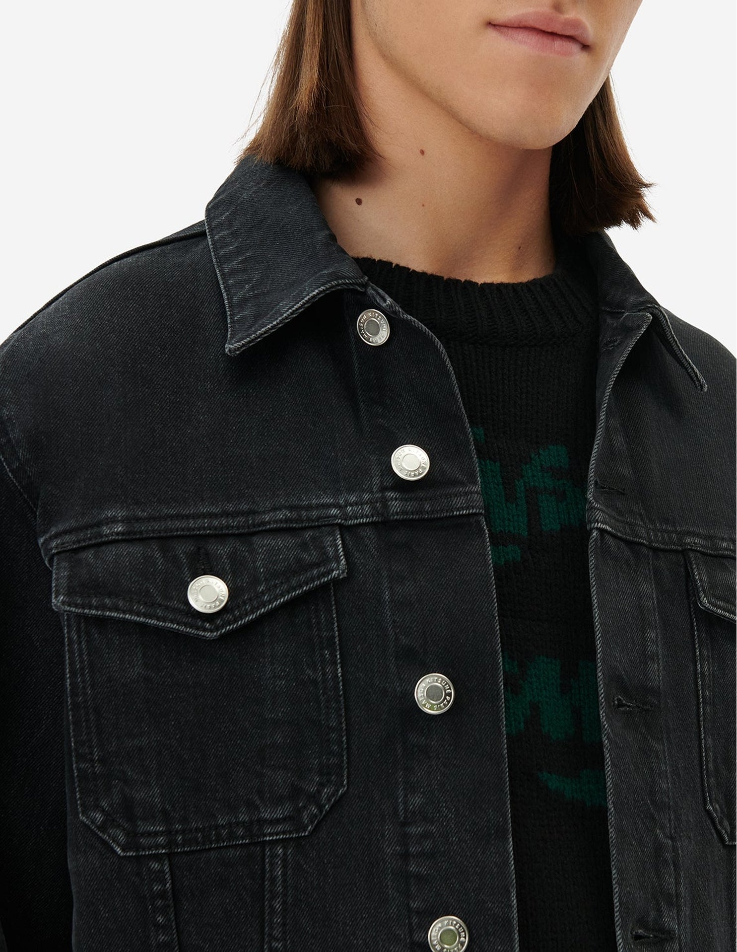 Veste courte en denim - Black