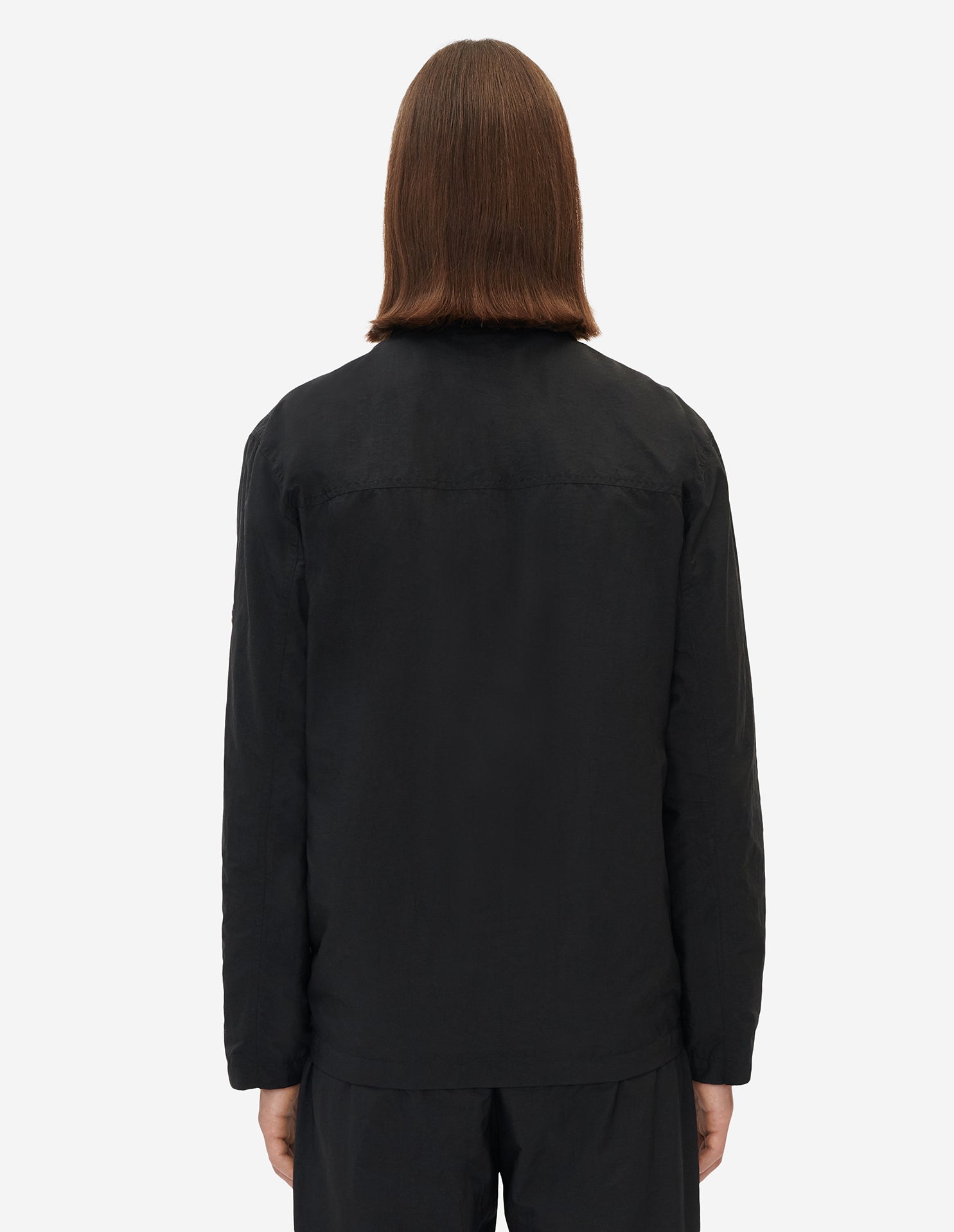 Surchemise zippée décontractée à manches longues - Black