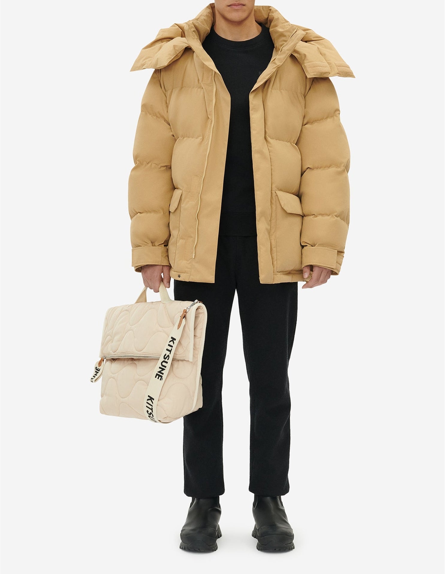 Jacket with tone-on-tone badge - Beige