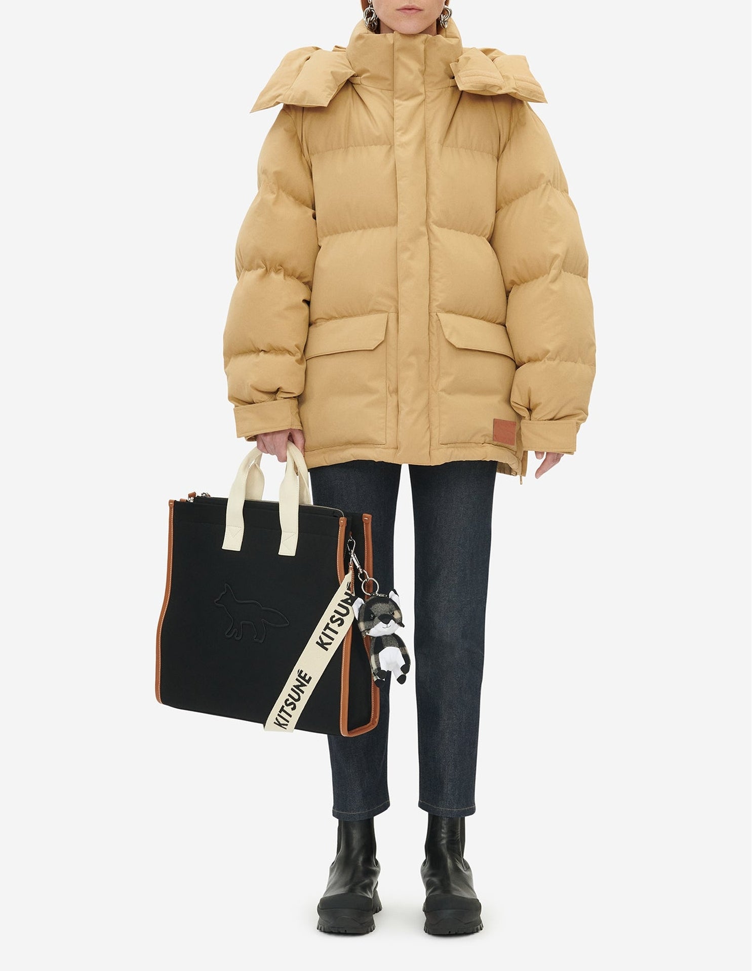 Jacket with tone-on-tone badge - Beige