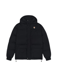 Hooded jacket with crest - Black