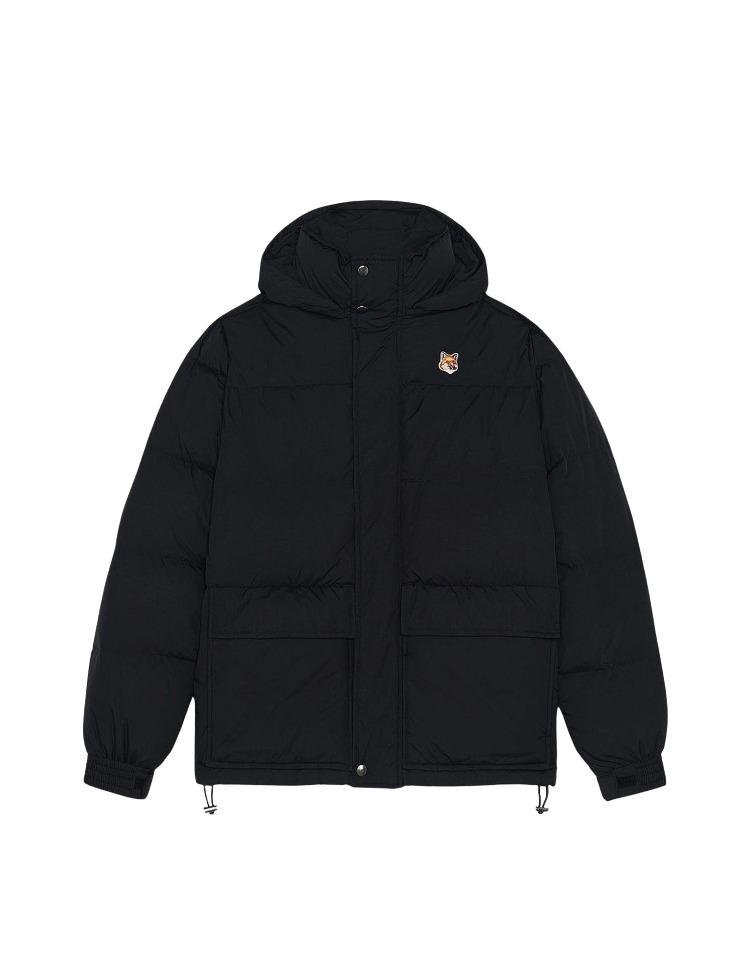 Hooded jacket with crest - Black