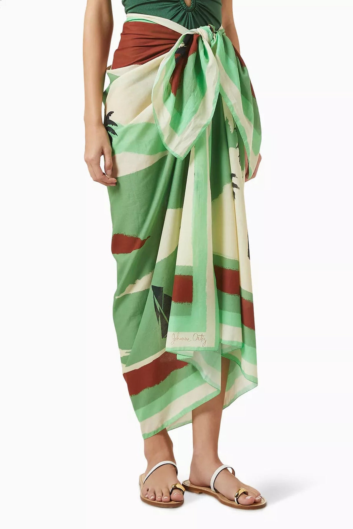 Leather Pareo Paysages de voile’ - Green