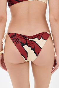 Bas de bikini Entorche del mar en coton - Rouge