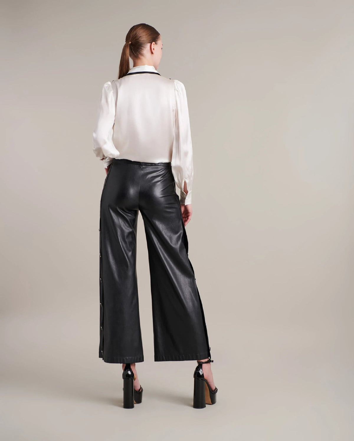 Chemise Jo en soie - Black & White